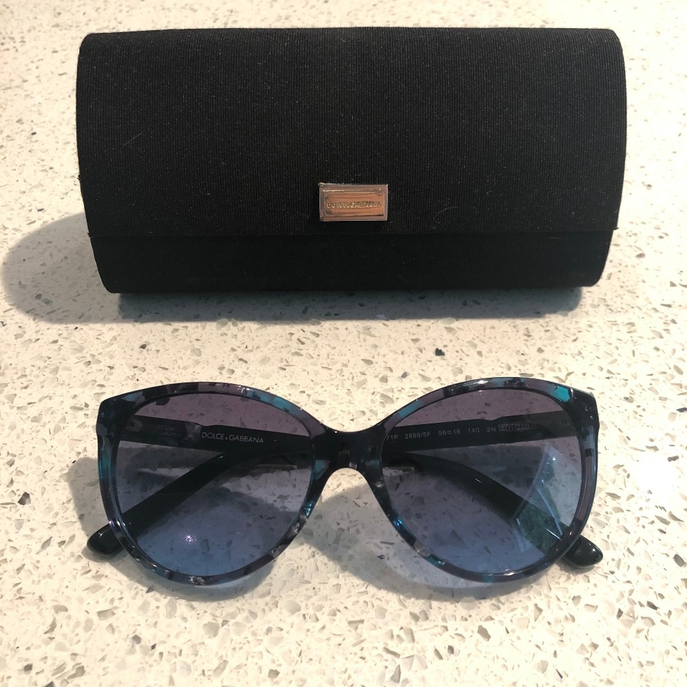 Dolce & Gabana Women's Blue Tortoise Cat Eye Frame
